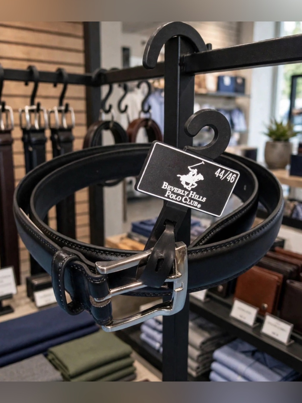 Beverly Hills Polo Club Men’s Black Belt Size 44/46 Q0058 NEW